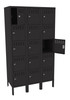 Tennsco BS5-121812-3 Assembled Steel 5 Tier Box Lockers 3 Wide with Legs 36 x 18 x 66