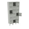 Tennsco BS6-121512-3 Assembled Steel 6 Tier Box Lockers 3 Wide with Legs 36 x 15 x 78