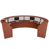 Linea Italia ZU318 4 Unit Curved Reception Desk with Plexi Glass 143 W x 107 L