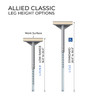 Modern Classic Adjustable Height Leg Sizes - Allied USA