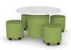 LIAT BE-002-G1 Round Belmont Table with Five Round Ottomans 48 W x 48 D