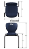 USACapitol Ntersect Stackable Chair 
N18CHAIR - 18"H Seat Dimensional Diagram
