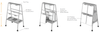 Haskell ECEASEL Two Sided Easel with Center Storage on Casters 40 W x 61 H x 27 D
