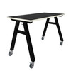 Black Legs, Almond Edge, Black Backpack Hooks, shown with Casters - AFT60302AB30C