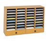 Safco 9494 Wood Adjustable Literature Organizer 32 Compartments with 2 Drawers