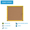 MasterVision VT9501611511 Yellow Enclosed Cork Board 37 W x 50 L **Features**