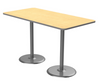 Dual Base Rectangle Cafe Table with Light Duty Melamine Top - Marco MG2548