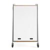 Whiffle Typical 14 Double 48" Column Totes and Shelves Storage with Doors, showing whiteboard back - Safco Gray