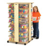 Jonti-Craft 32 Tub Tower - Natural / Clear Bins