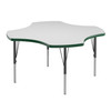 Dry Erase Markerboard Clover Adjustable Activity Table - Correll A48DE-CLO