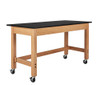 Oak / Leg Braces, Strecher, Casters
Diversified
PerpetuLab Wooden Leg Science Table with Plain Apron – Phenolic Top