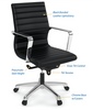 Tre Collection Executive Mid Back Chair with Chrome Frame - Office Source 50821KTA