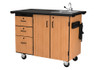 Mobile Science Cabinet with External Drawers, Shelves, and Pegboard - NPS MSC03