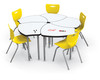 Hierarchy Shapes Desk with Porcelain Steel Top - MooreCo - Sold Individually - Props Not Included