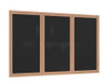 Oak Wood Frame Enclosed Fabric Bulletin Board - Ghent PW_F