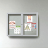Ghent Indoor-Outdoor Enclosed Vinyl Bulletin Board with Satin Aluminum Headliner Frame - 2 Door / Satin / Silver