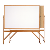 Ghent Reversible Wood Frame Cork Bulletin and Non-Magnetic Whiteboard