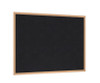 Black Recycled Rubber Bulletin Board with Oak Finish Frame - Ghent WTR00