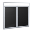 Enclosed Flannel Letterboard with Satin Aluminum Illuminated Headliner Frame - Ghent PABL