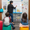 Modular Whiteboard Teacher Easel with Storage- Luxor MBSRWSTN