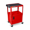 Adjustable Height Steel AV Cart with Cabinet - Luxor AVJ42C