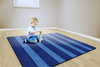 Cozy Basketweave Stripes Blue Carpet - Flagship FA1006