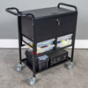 File Cart with Locking Cabinet and Storage Bins - Luxor UCWS003