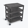 Luxor Four Flat Shelf Structural Foam Plastic Cart BC40-B