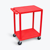 Two Shelf Structural Foam Plastic Utility Cart - Luxor HE32-RD - Red