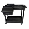 Tub Cart Two Shelves with Outrigger Utility Cart Bins - Luxor EC11-B-OUTRIG