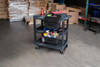 Tub Cart Three Shelves with Outrigger Utility Cart Bins - Luxor EC111-B-OUTRIG