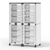 Modular Classroom Storage Cabinet Four Stacked Modules with 12 Large Bins - Luxor MBS-STR-22-12L