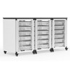 Modular Classroom Storage Cabinet Three Side by Side Modules with 18 Small Bins - Luxor MBS-STR-31-18S