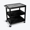 Three Shelf Structural Foam Plastic Utility Cart - Luxor HE40-B 