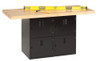 Forum Industrial Arts Two-Station Workbench with 4 Horizontal Steel Lockers - Diversified WBB4BL