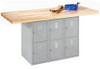 Forum Industrial Arts Two-Station Workbench with 6 Vertical Steel Lockers - Diversified WB6 