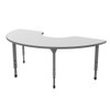 Apex Adjustable Height Half Moon Dry Erase Student Table with Light Duty Melamine Top - Marco 