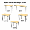 Apex Adjustable Height Rectangle Dry Erase Student Desk with Light Duty Melamine Top - Marco