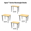 Apex Series Rectangle Desk Dimensions