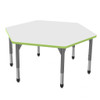 Premier Adjustable Height Hexagon Dry Erase Table with Light Duty Melamine Top - Marco