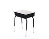 Open Front Adjustable Height Desk - Gray Nebula Laminate - Scholar Craft Quick Ship QS2200GN