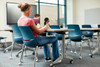 LimeLite Armless Four Leg Stack Chair with Casters - KI LL2100