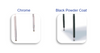 Chrome, Black Epoxy Powder-Coat Leg Finish Swatches - Smith Carrel 