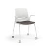 LimeLite Four Leg Stack Cantilever Arm Chair with Casters Upholstered Seat - KI LL2211