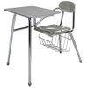 Hard Plastic Heavy Duty Chair Desk Combo with Book Basket - Columbia CD-HPC-XX-W