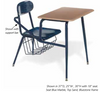 Hard Plastic Heavy Duty Chair Desk Combo with Book Basket - Columbia CD-HPC