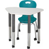 Collaborative Hexagon Desk with Galaxy Legs - Columbia DK-4GX-HEXA-2133