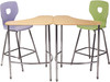 Collaborative Sit-Stand Tri-Corner Desk with Hard Plastic Top - Columbia DK-3LG-TRIC-2836-AV