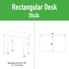 Dry Erase Markerboard Rectangle Collaborative Desk - Correll AD3420DE-REC