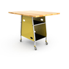 MAKER Rectangle Butcher Block 4 Student Desks w/Casters - Paragon